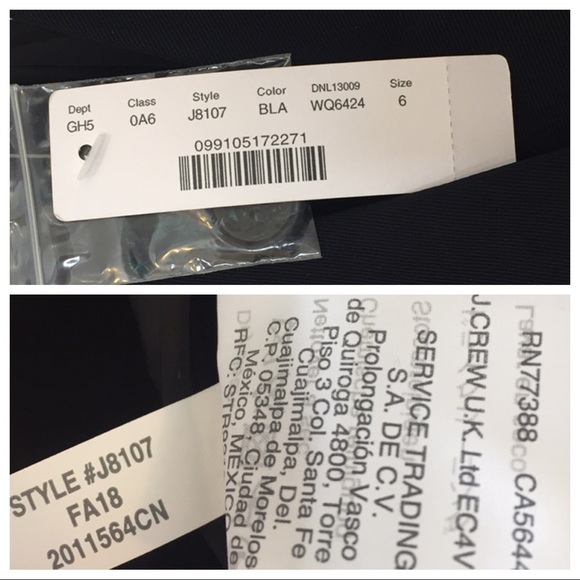 J. Crew 365 Double Breasted Jacket Blazer Black 6 Japanese Weave All Season - Picture 6 of 8